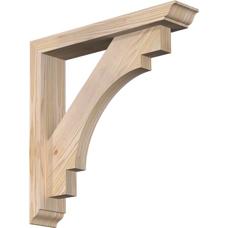 Ekena Millwork Merced Traditional Smooth Bracket w/ Offset Brace, Douglas Fir, 3 1/2"W x 18"D x 18"H BKT0402X18X18MRC01SDF